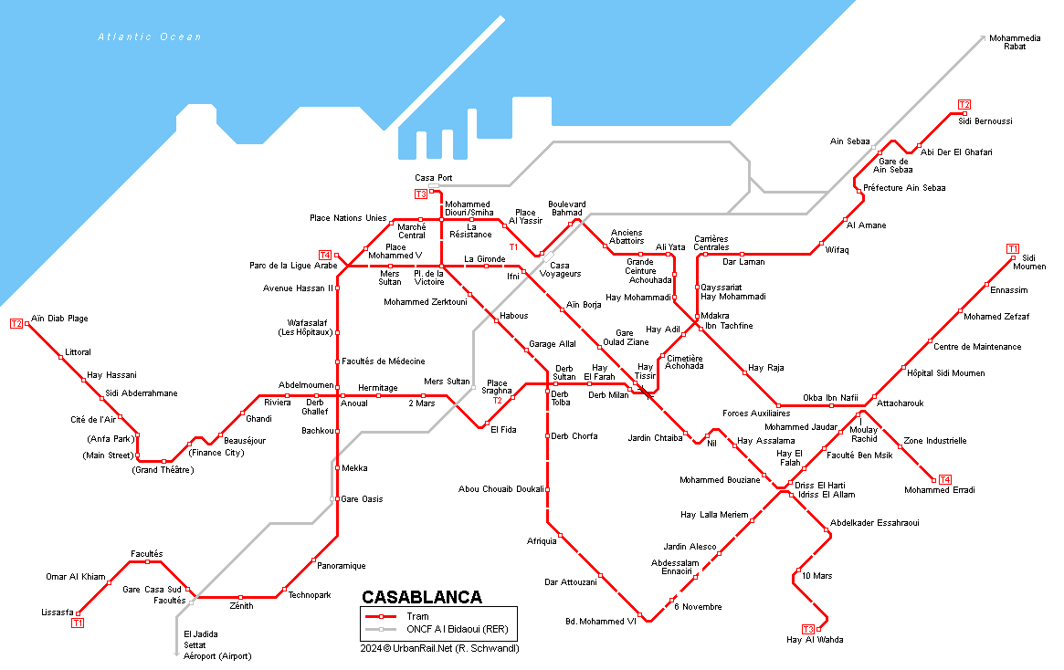 Casablanca Tram Map