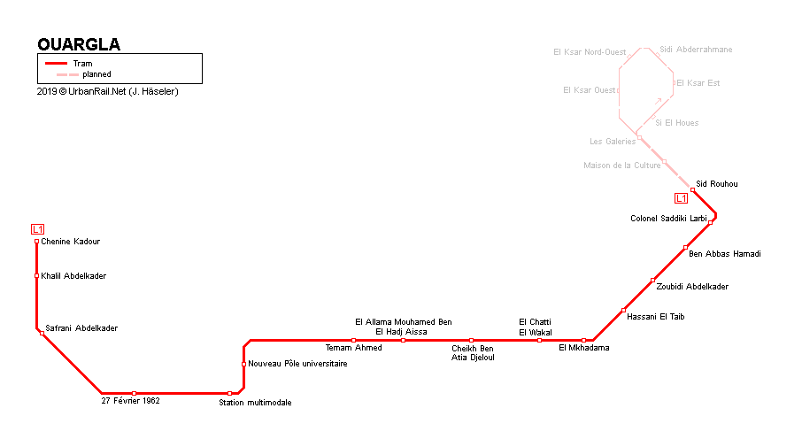 Ouargla tram map