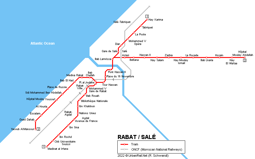 Rabat Tram Map