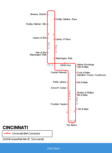 Cincinnati Streetcar map