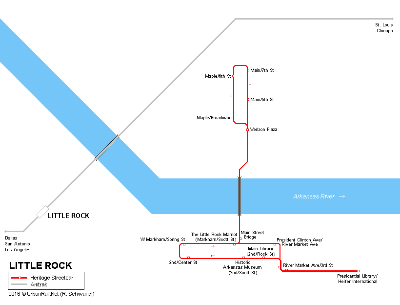 Little Rock Streetcar Map