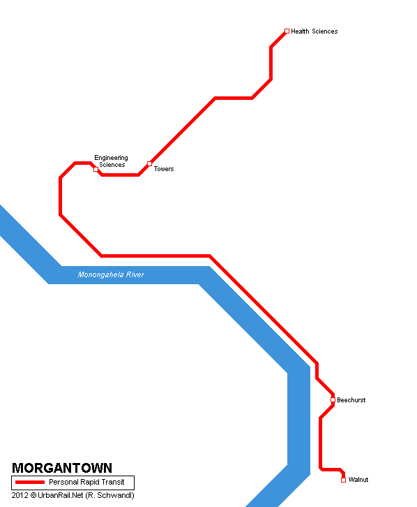 Morgantown PRT map