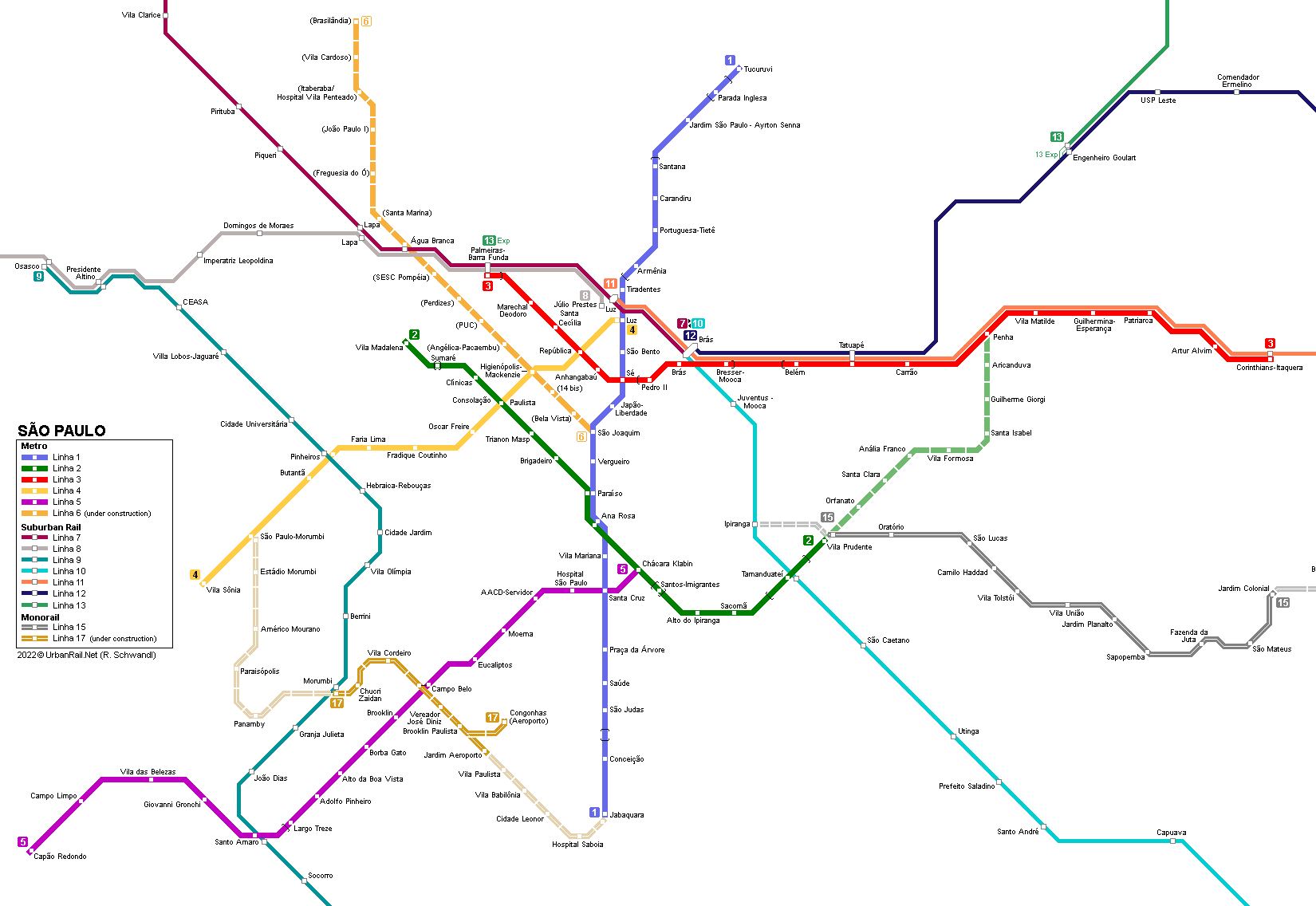 Sao Paulo metro map