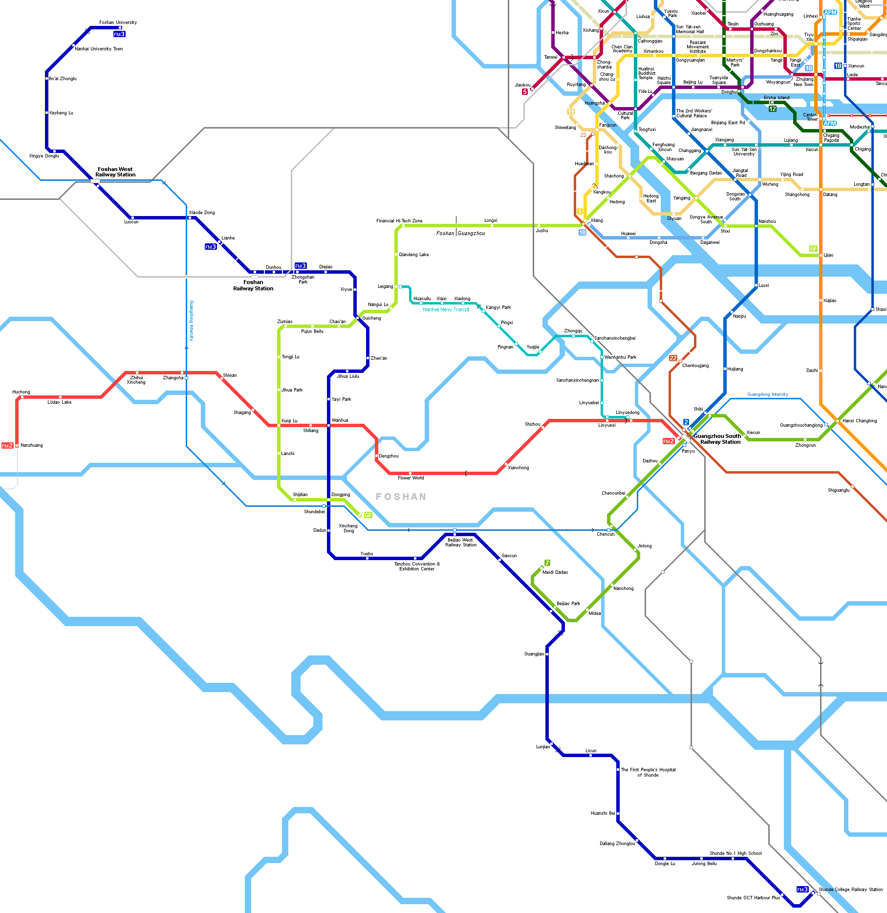 Guangzhou Metro Map © UrbanRail.Net