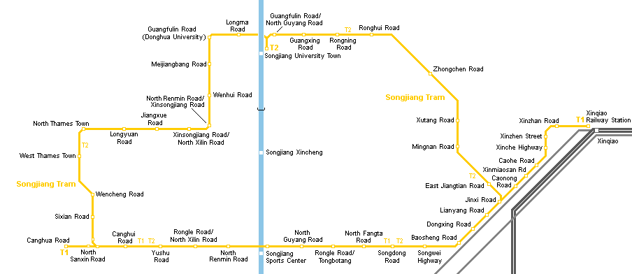 Songjiang tram map