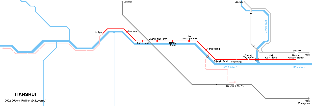 Tianshui Tram map