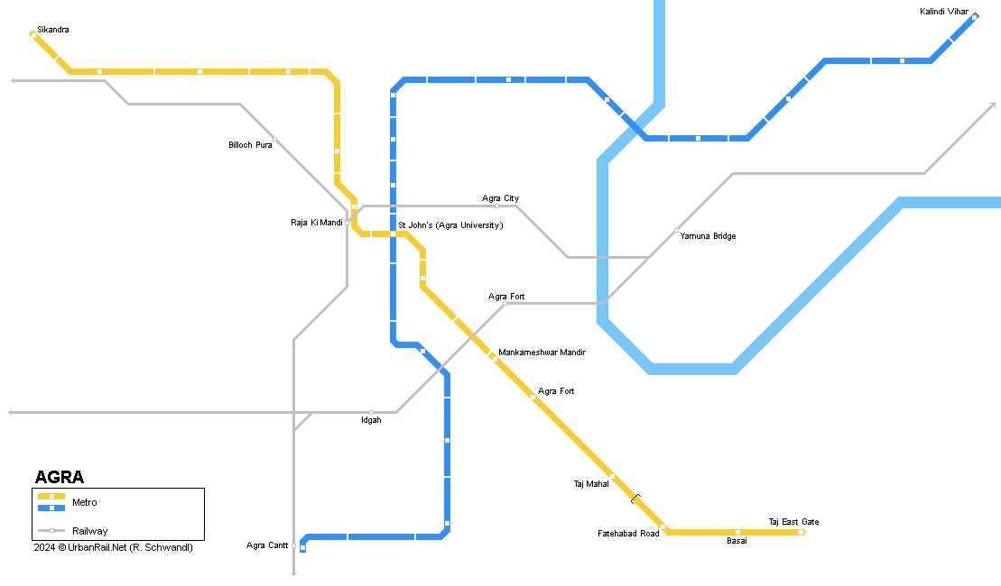 Agra Metro Map