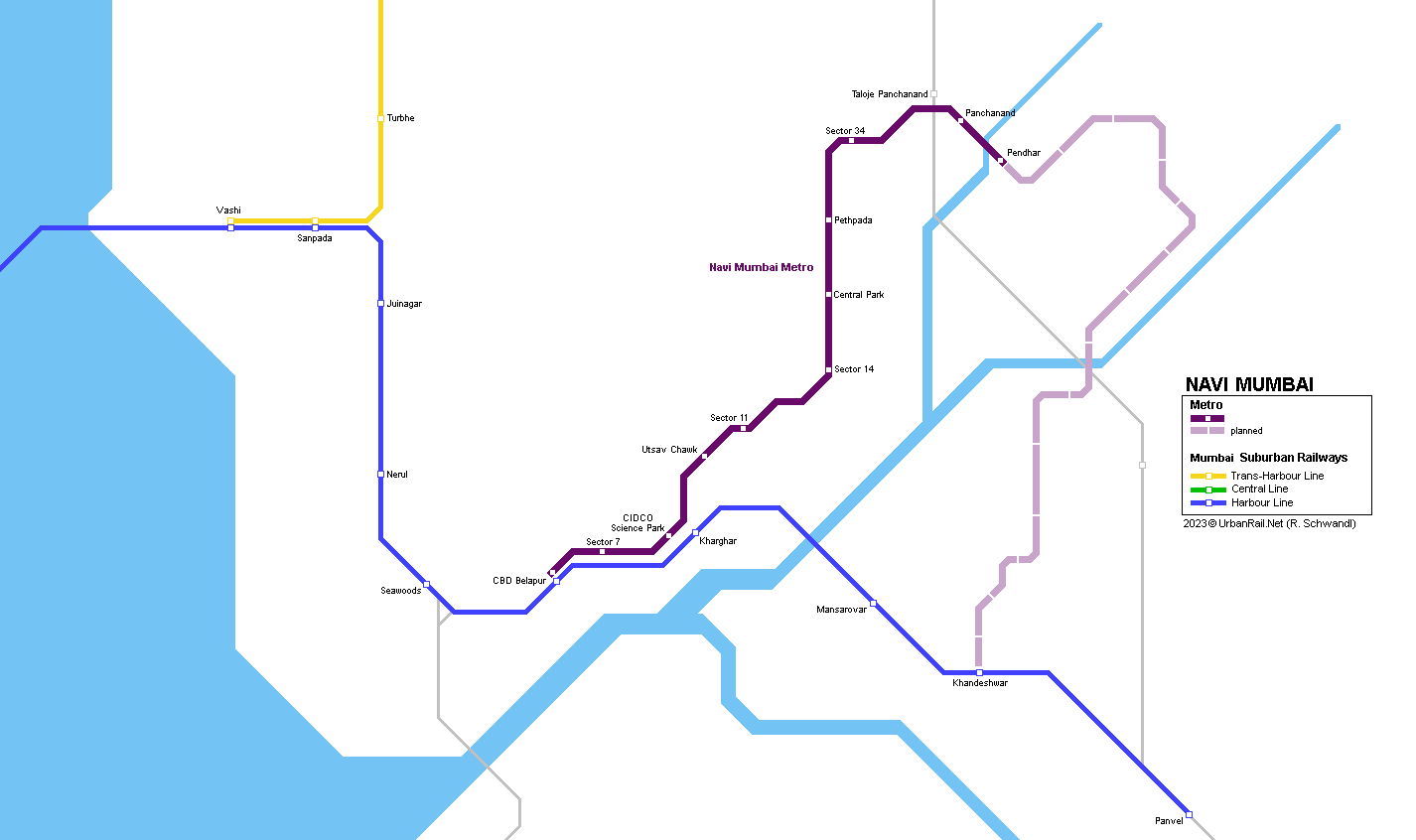 Mumbai Rail Network © UrbanRail.Net