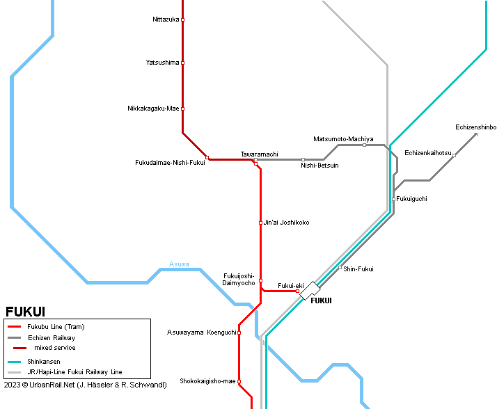 Fukui Tram Map