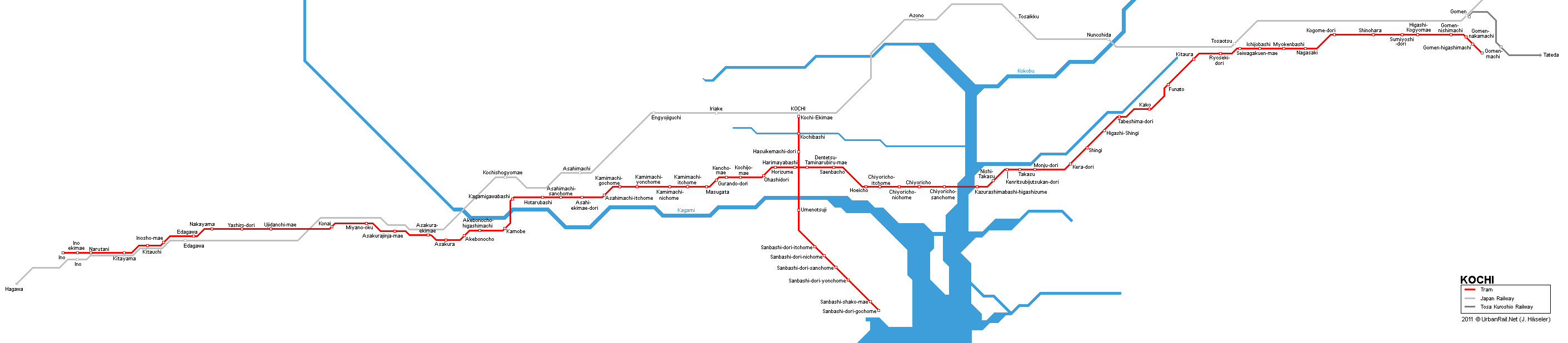 Kochi Streetcar Tram Map