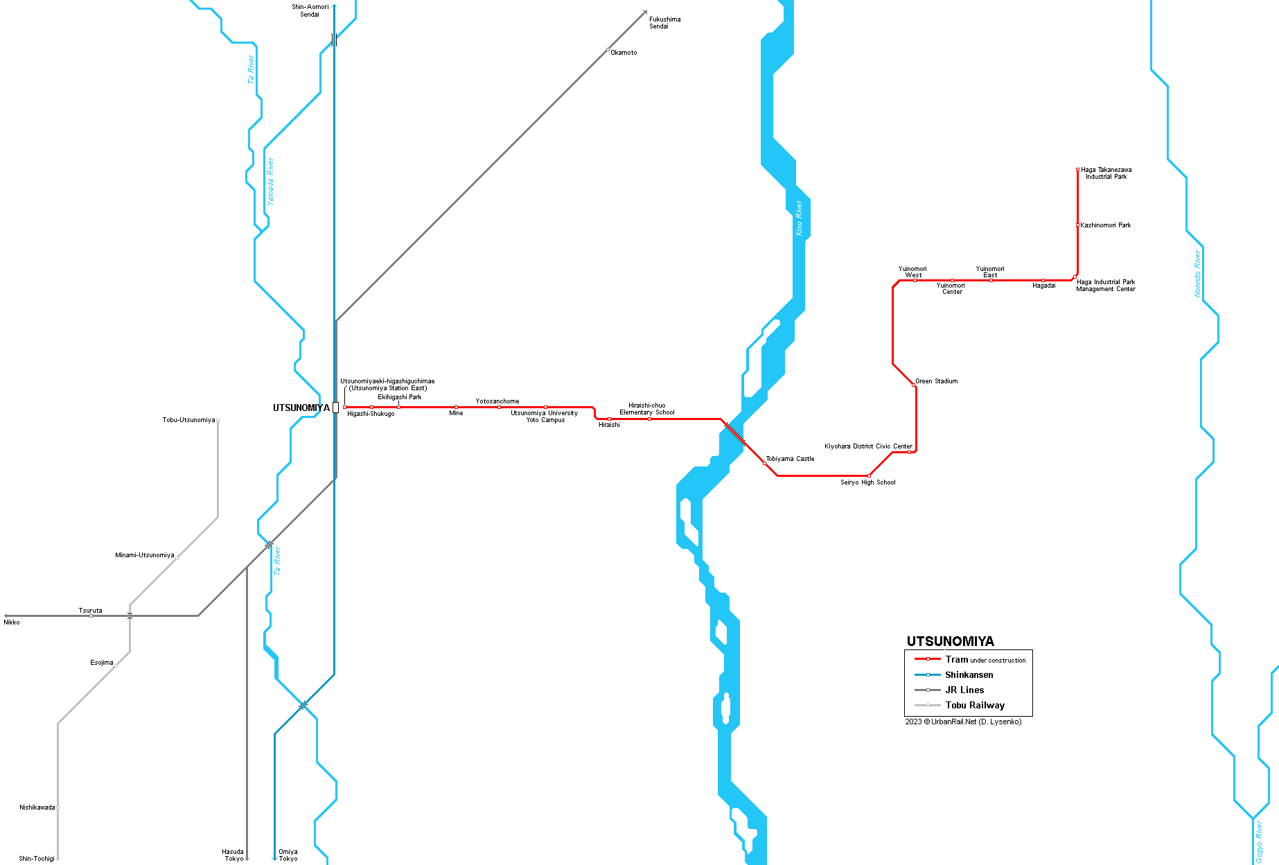 Utsunomiya light rail map