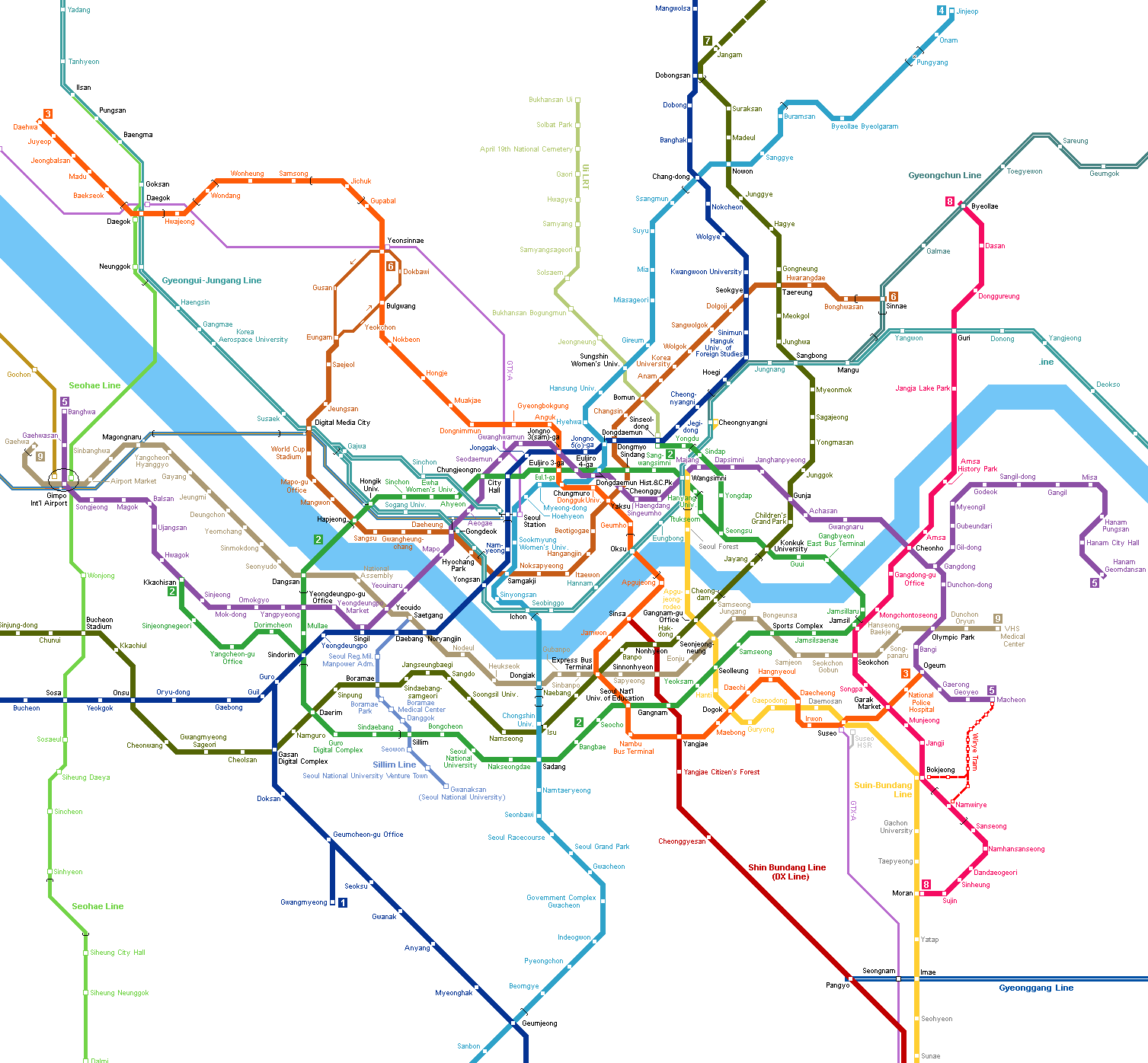 Seoul Subway Map - Click on map to expand to full size