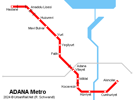 Adana Map 2003 © UrbanRail.Net