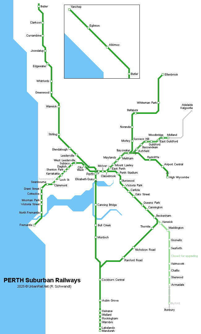 Perth Railway Map © R. Schwandl