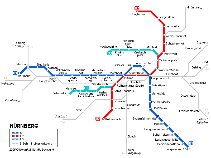 Nürnberg U-Bahn Map