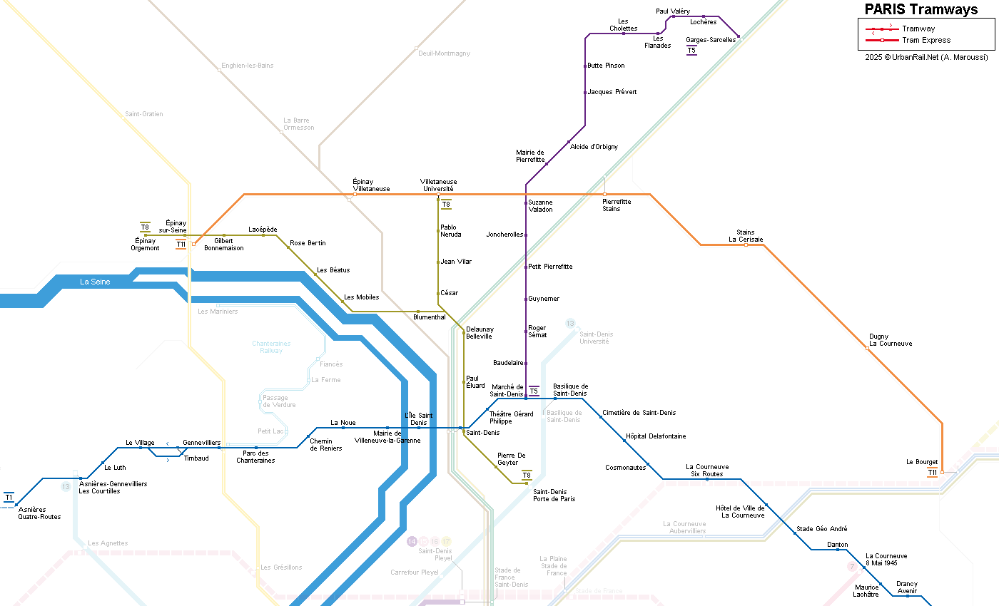 Paris Tram Map - click on map for full size!