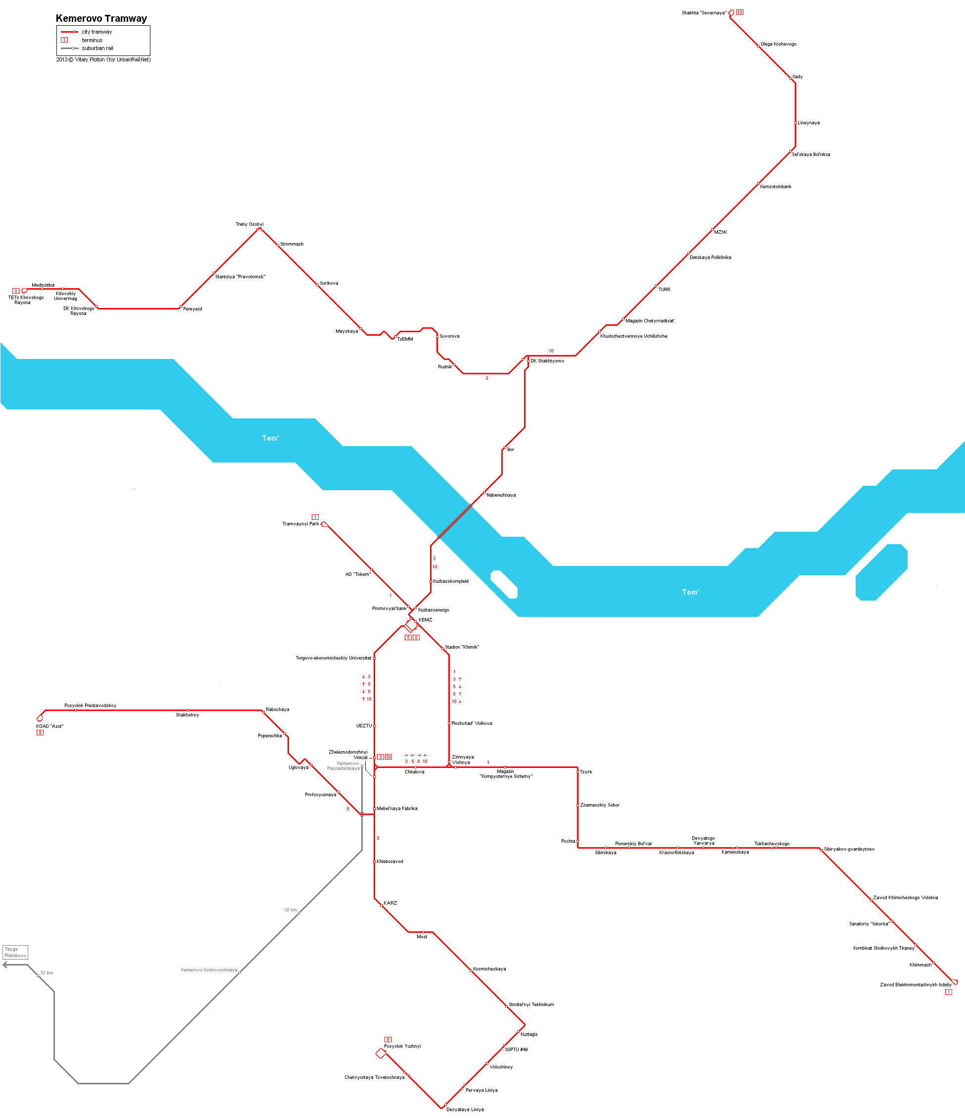 Kemerovo tram map